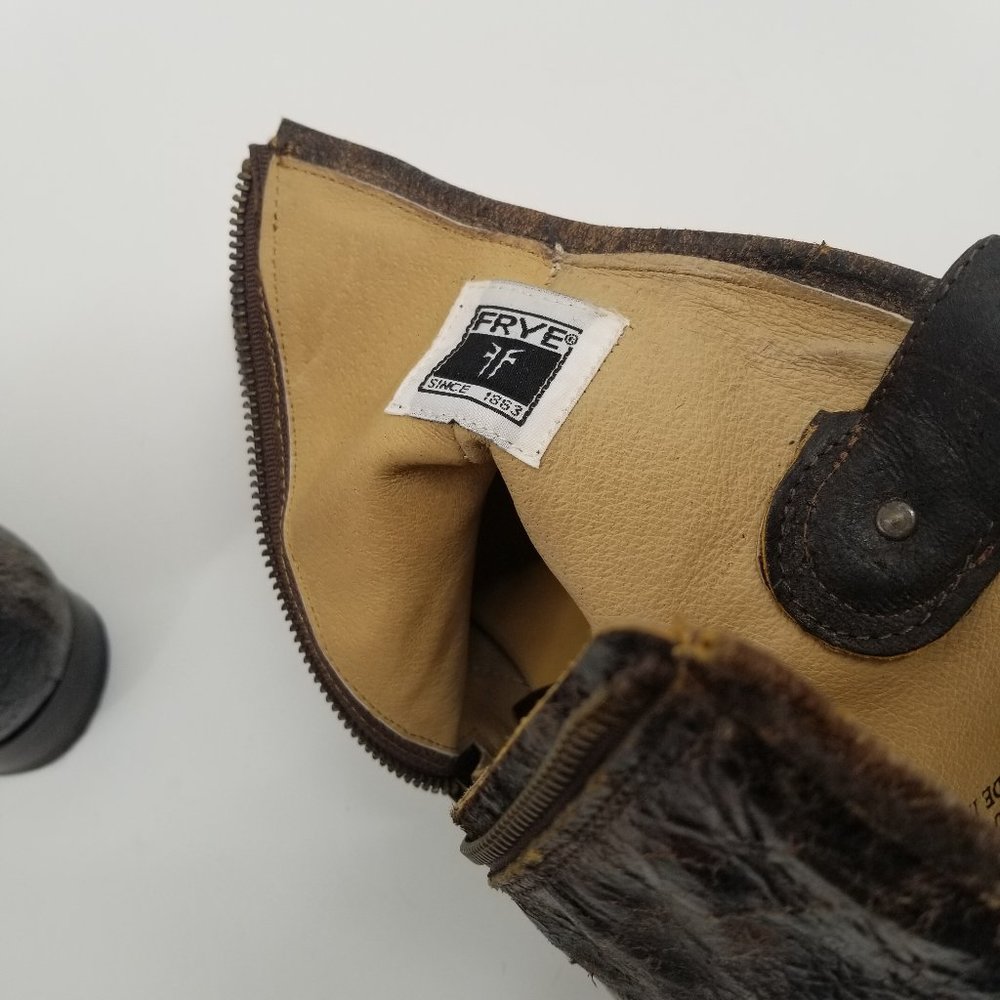 FRYE | Melissa Button Ankle Booties w/ Crackle Leather - 11B - Picture 11 of 13